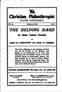 "Christian Philanthropist," Easter 1903
